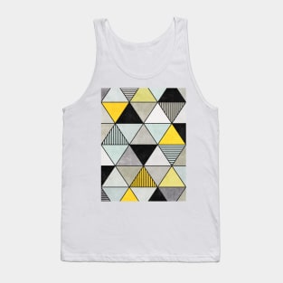 Colorful Concrete Triangles 2 - Yellow, Blue, Grey Tank Top